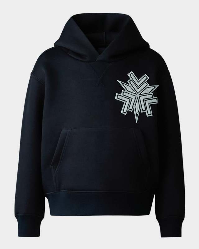 Kid's Dru Snowflake Embroidered Hoodie, Size 8-14